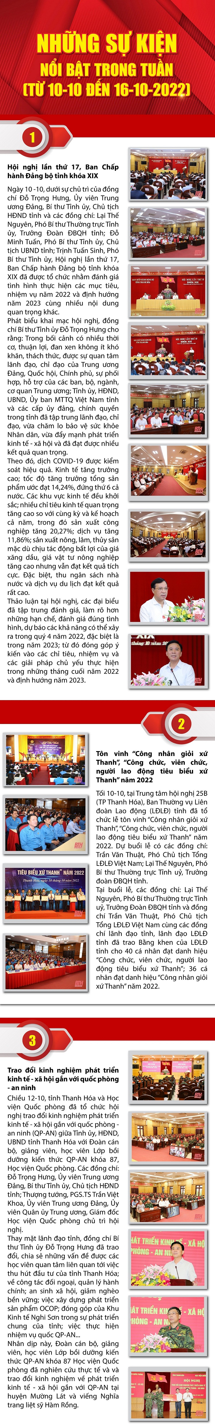 [Infographics] - Những sự kiện nổi bật trong tuần